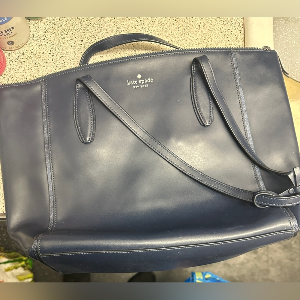 Kate Spade New York KALI TOTE Navy Blue Womens Bag Tote Purse 16” Across